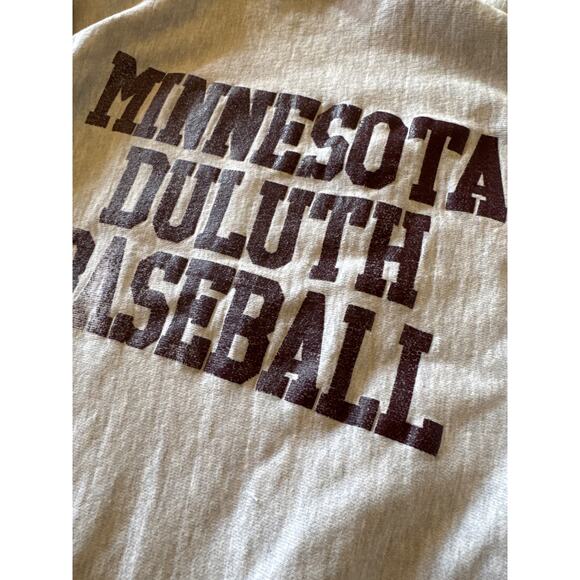 Vtg Minnesota Duluth Baseball Champion Reverse Weave Heather Gray XXL Crewneck - Picture 4 of 10
